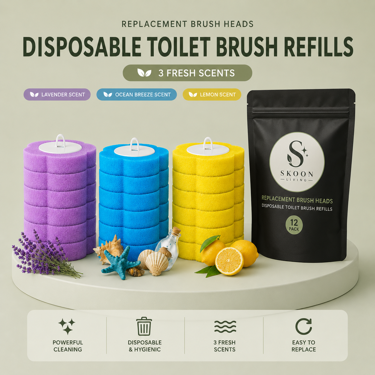 SKOON™ Disposable Toilet Brush Refill Heads